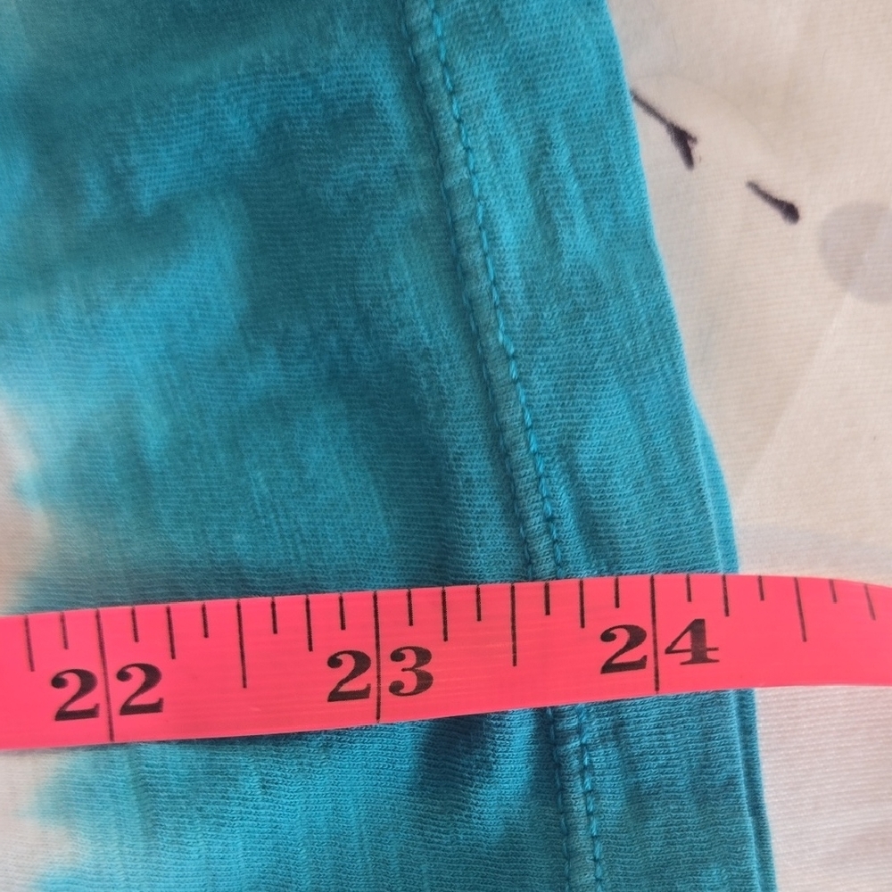 LOFT Teal and White Tie-Dye Short Sleeve Tee - Picture 7 of 8